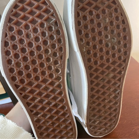 Vans Old Skool Stacked Checkered Floral Blue Platform Shoes - Picture 6 of 7